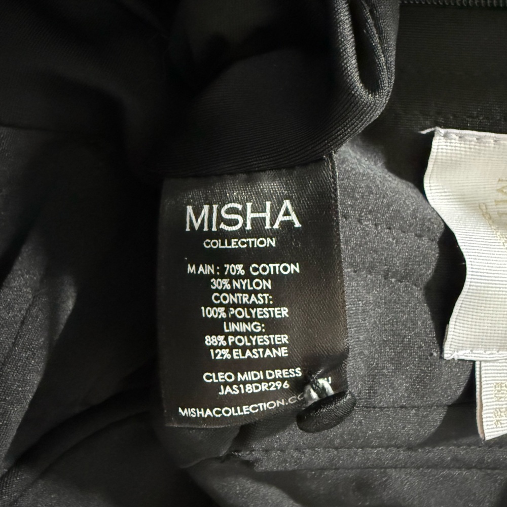 MISHA Collection Cleo Black Lace Off-Shoulder Midi Dress Size‎ US 2 - Picture 9 of 9